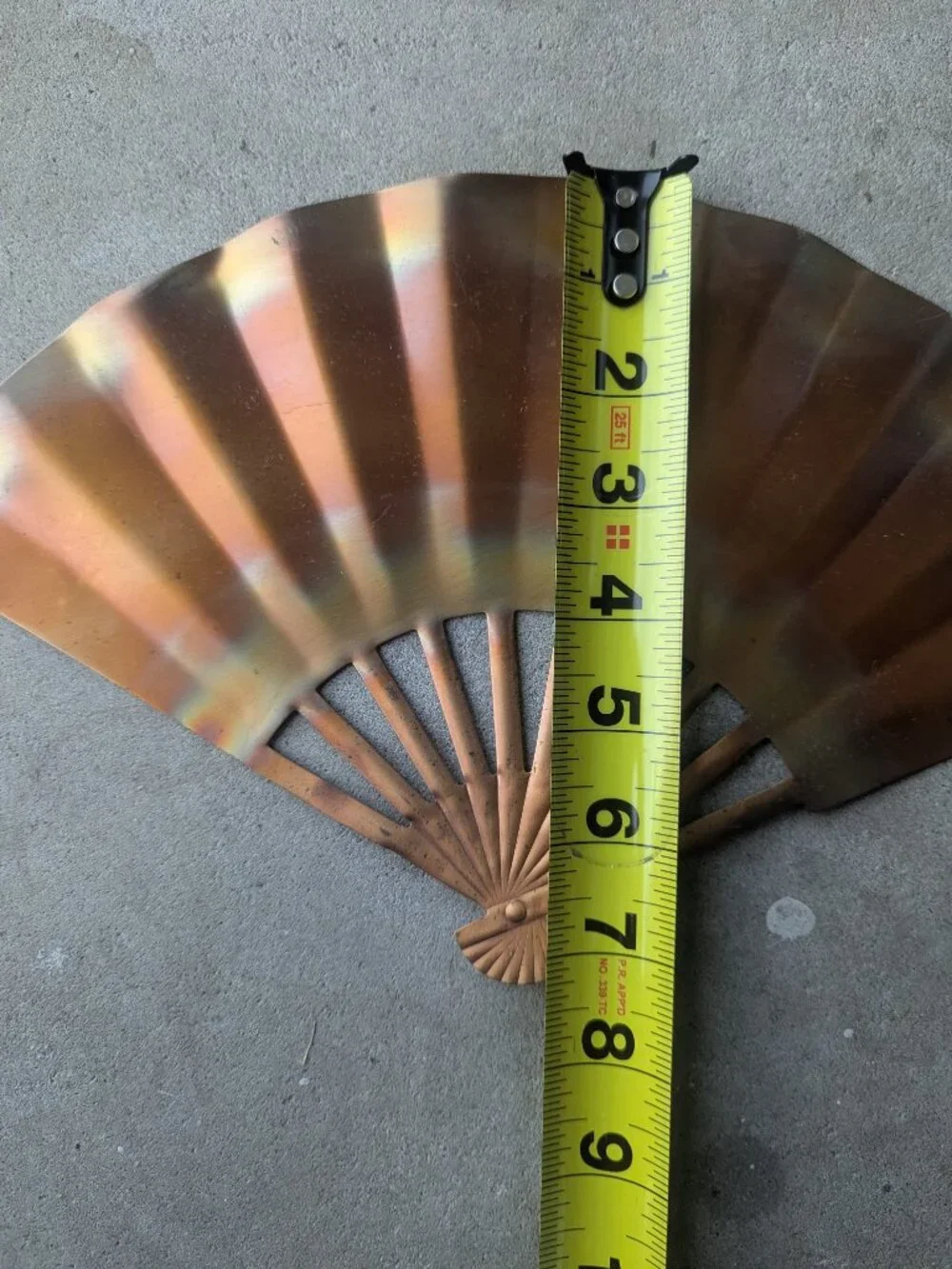 Coper Metal 3D Fan Wall Art Sculpture Set